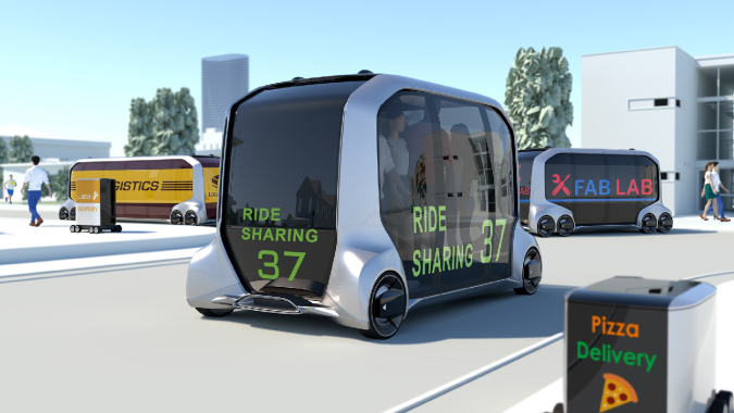 Toyota e-Palette tiene capacidad de carga rápida.