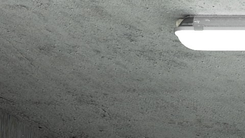 Garaje interior con piezas de camión y herramientas. Ilustración 3D