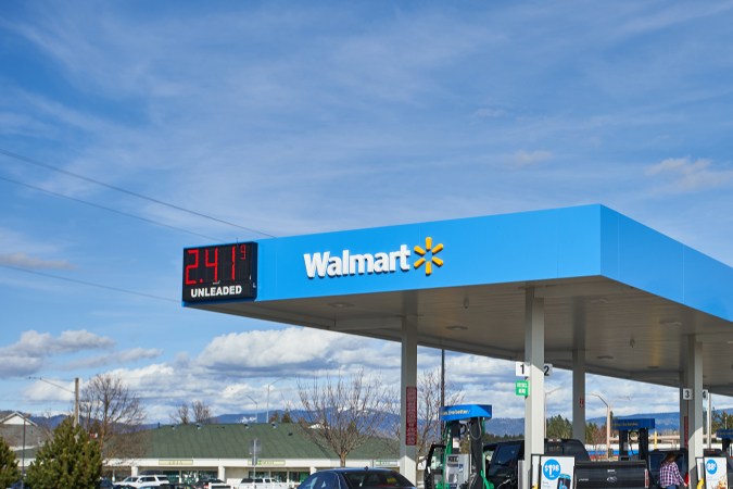 A Walmart gas station