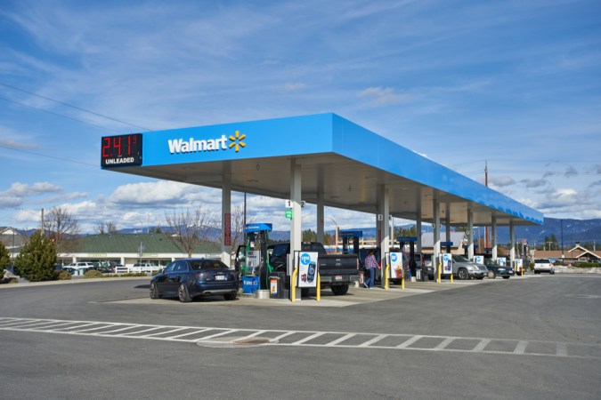 A Walmart gas station