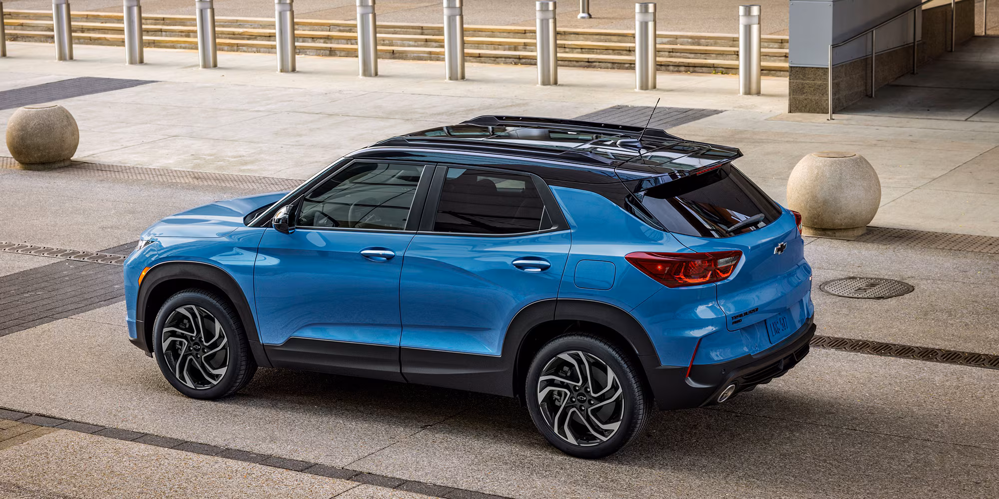 Vista aerea del Chevrolet Trailblazer 2025 en color azul