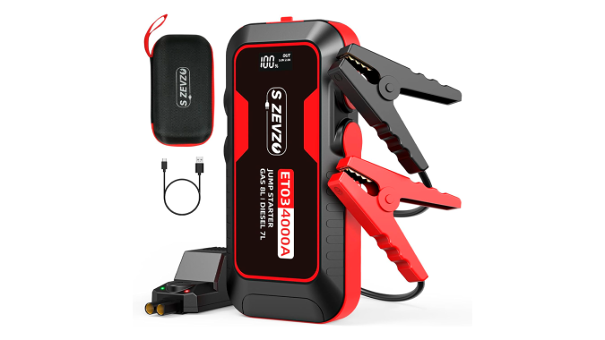 Arrancador de batería para auto Zevzo ET03 de 4000 A tiene una buena durabilidad.