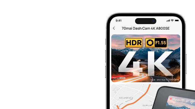 Cámara para auto 70mai 4K frontal y trasera tiene gran resolución.