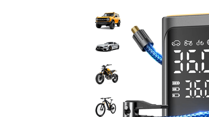 Compresor de aire portátil para inflar neumáticos Ripon tiene una buena presión de trabajo.