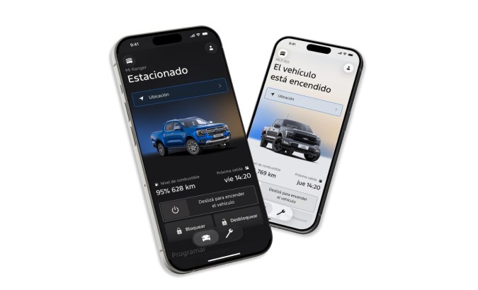 Menú de la nueva app Ford Pass.