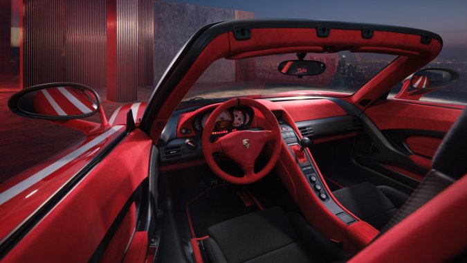 Porsche Carrera GT Salzburgo tiene un interior en rojo único.