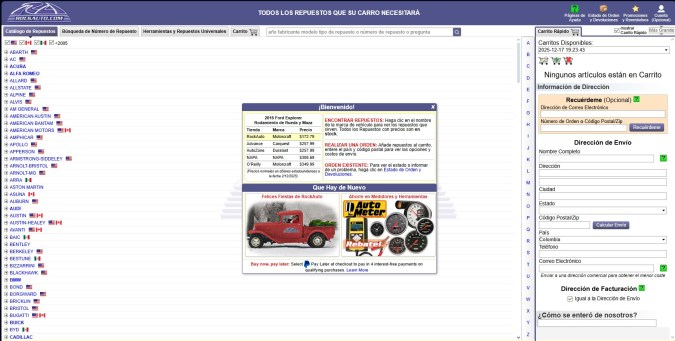Web de Rock Auto