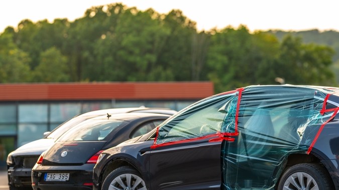Un accidente dañó el Tesla Model X en reparación