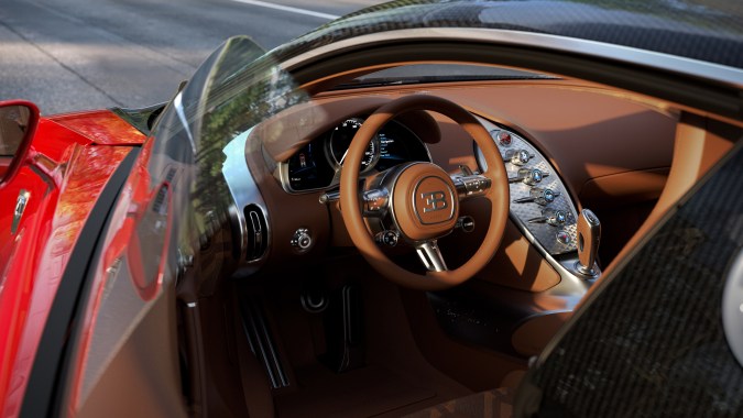 Bugatti FKP Hommage tiene un interior centrado en la conducción.
