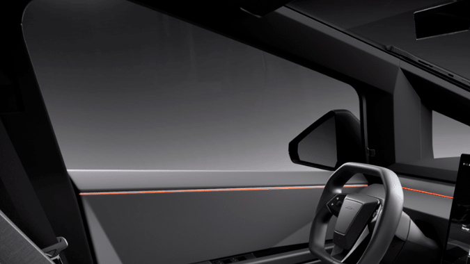 Tesla Cybertruck tiene un interior minimalista.