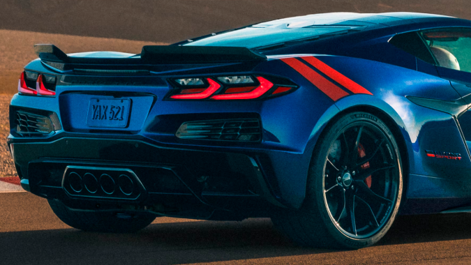 Chevrolet Corvette Grand Sport 2027. tiene elementos ditintivos.