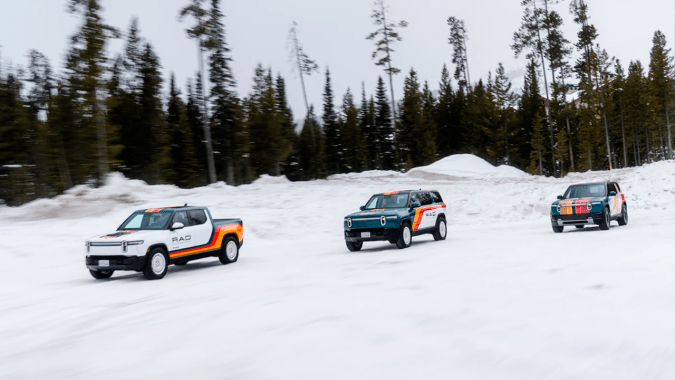 Rivian RAD R1S debutó en la FAT Ice Race.