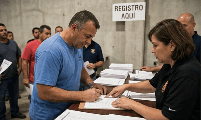 Subasta de autos incautados por la policía en Texas, registro de participantes