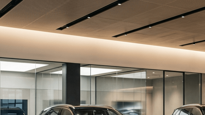 Autos de lujo Genesis, Lincoln y Lexus en showroom elegante