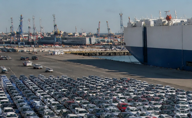 Miles de autos nuevos importados en puerto estadounidense, afectados por el arancel del 25% de Trump a vehículos europeos