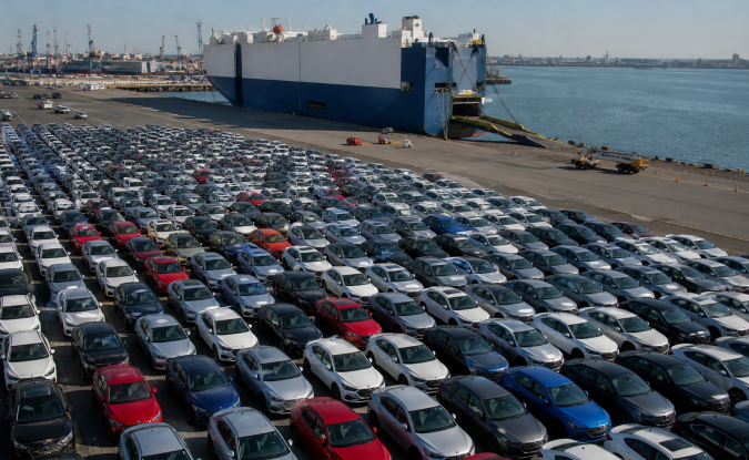 Miles de autos nuevos importados en puerto estadounidense, afectados por el arancel del 25% de Trump a vehículos europeos