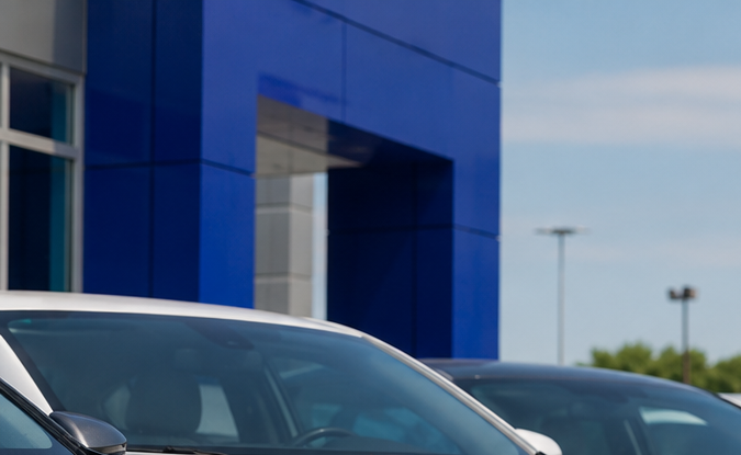 Comprador evalúa vehículos usados en un concesionario para elegir un automóvil con opciones de financiamiento y crédito automotriz.