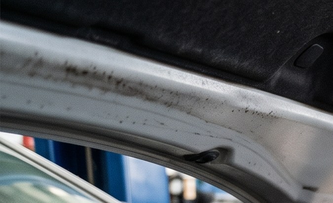 Mecánico revisa el motor de un carro en el taller para detectar vibraciones, fallas de ignición o problemas de admisión.